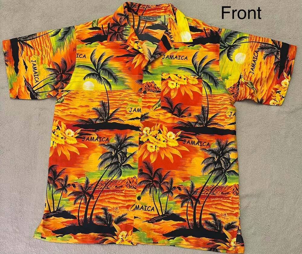 Don Angelo Vintage Jamaica Tropical Sunset Hawaiian Shirt Size L
